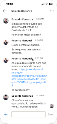 Captura 4 de la conversación de LinkedIn